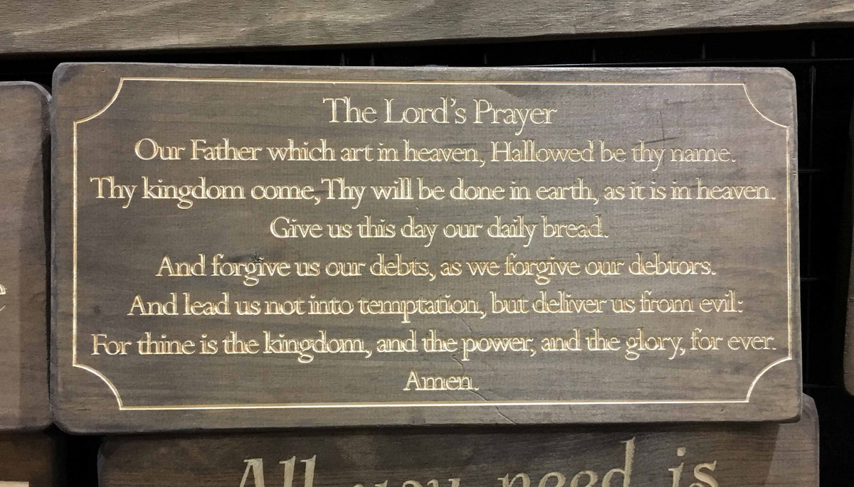 Wood Cutout of the Lord's Prayer