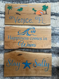 Custom 10x19” beach sign - Florida design