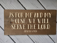 Bible Verse Sign Christian Wood Signs Scripture Home Decor Joshua 24:15 As for Me and My House Rustic Wood Carved Engraved Wooden Wall Art