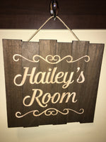 Kids Room Sign Custom Girls Door Personalized Name Wood Sign Cute Wooden Wall Decor Nursery Decoration for New Baby Shower Gift Pallet Signs